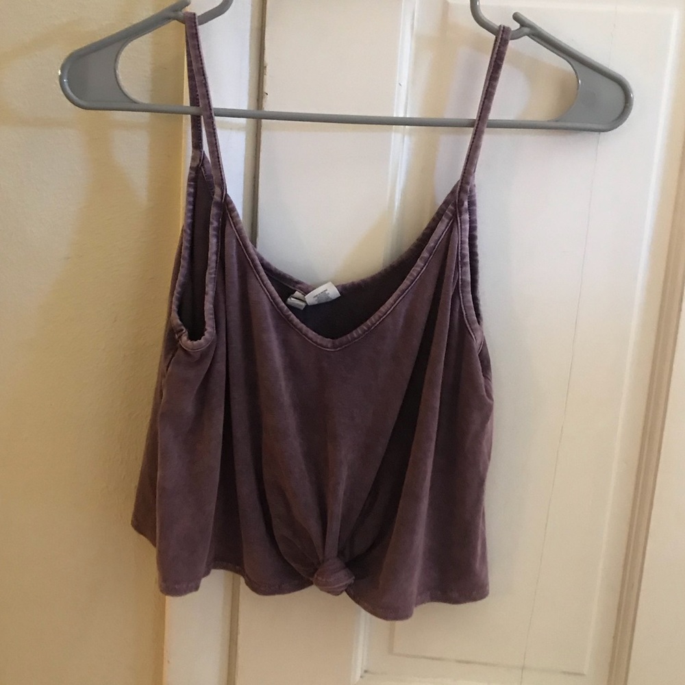 Purple Crop Top with a Knot Infront